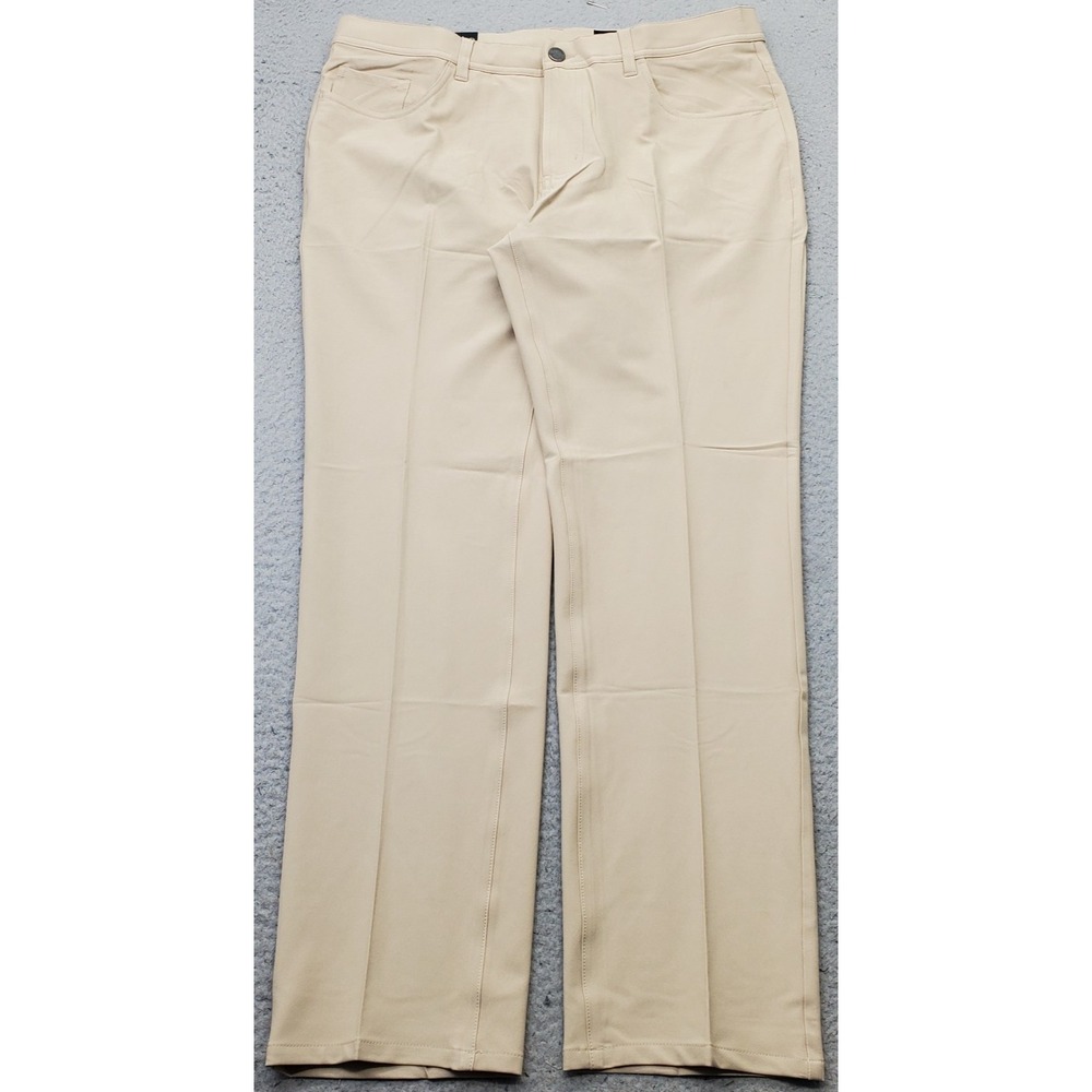 Dunning Golf Chino Pants Mens 35/30 Tan Performance Stretch Quick Dry D7S21P068
